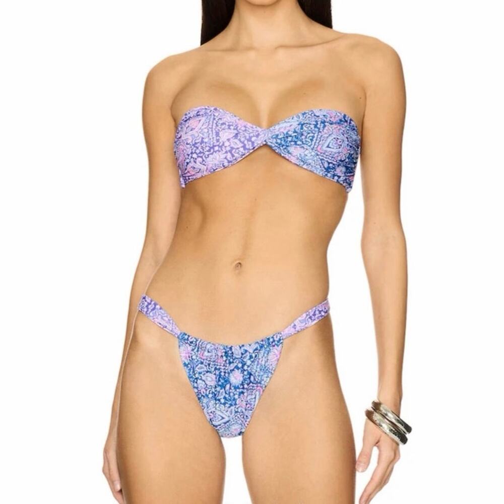 Kulani Kinis Twist Bandeau Bikini Lilac Moon